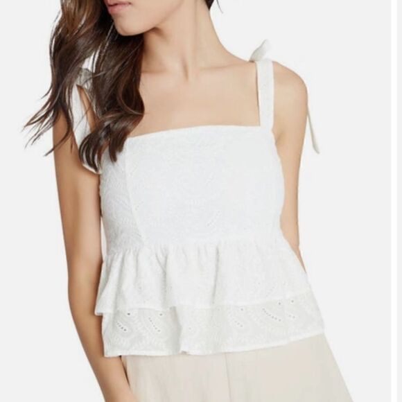 NWT Lost + Wander White Eyelet Top Small - Picture 1 of 8